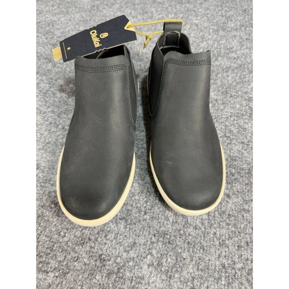 OluKai Pehuea Mid Leather Booties – Women’s 7.5 – Lava Rock Black – NWT